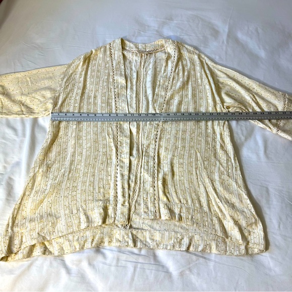 SOFT SURROUNDINGS Womens Large Glamour Topper Gold Sequin Open Cardigan 2CE04 - Picture 4 of 8